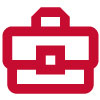 Red briefcase icon.