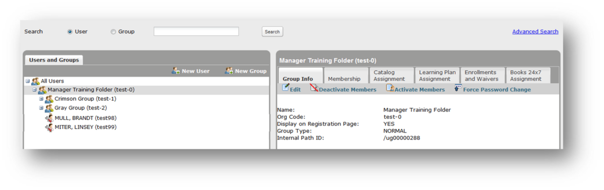 Screenshot of the Skillsoft employee assignments window.