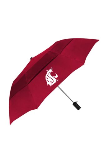 Keep dry with this umbrella with an auto-open feature and rubberized handle for easy grip.