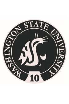 WSU cougar logo on a pin, wrapped by the text "Washington State University." Your anniversary year will be engraved at the bottom of the design.