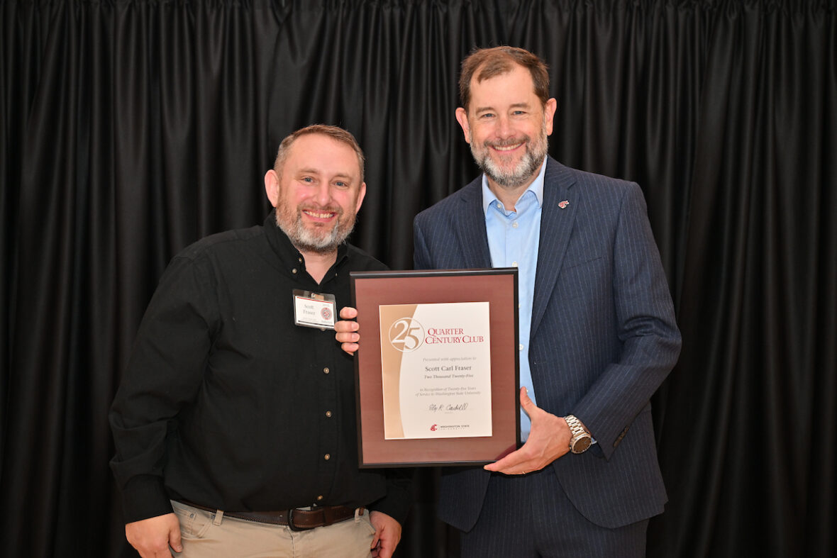 Scott Frasure and Provost Riley-Tillman at the 92nd Annual Quarter Century Club Celebration.